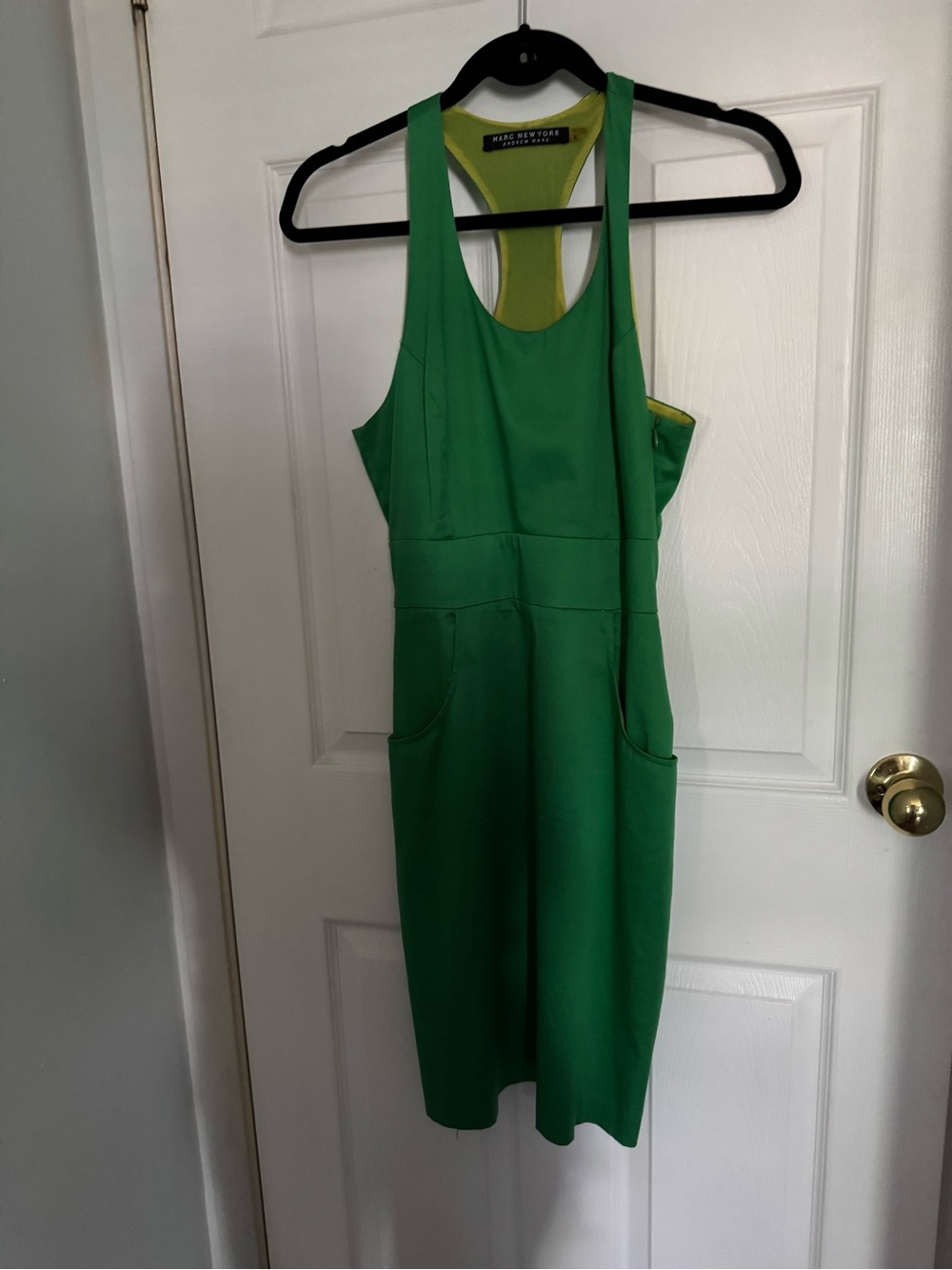 Marc New York Green Racerback One-Piece Dress with Front Pockets